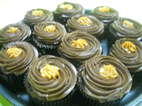Chocolate coated cupcakes