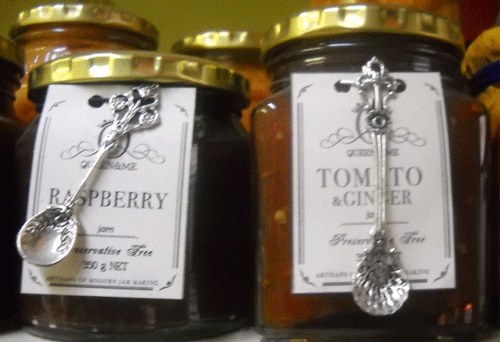 assorted home-made jam in different sizes
